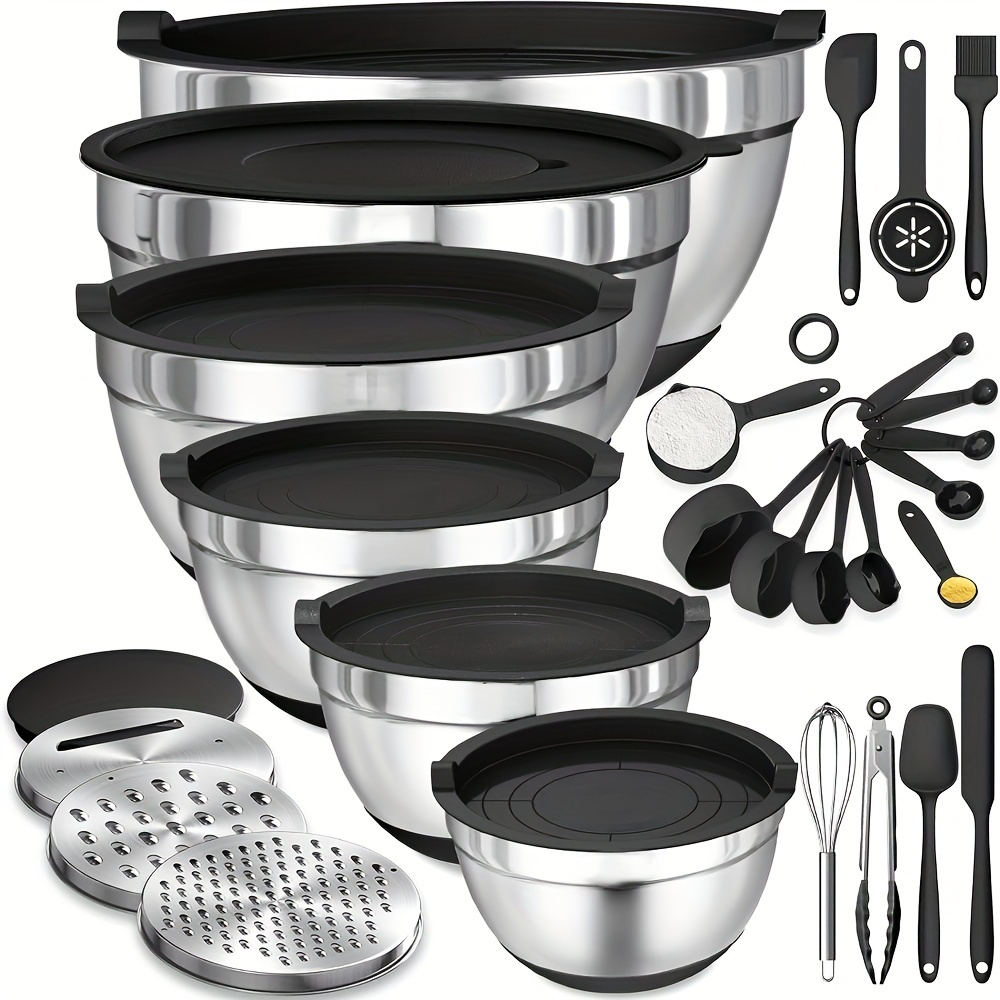 Kitchen Gadgets Kitchen - 17pcs, Stainless Steel Mixing Bowl Set