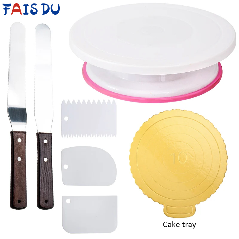 Cake Decorating Turntable - FAIS DU 6Pcs/Set Plastic Cake Turntable