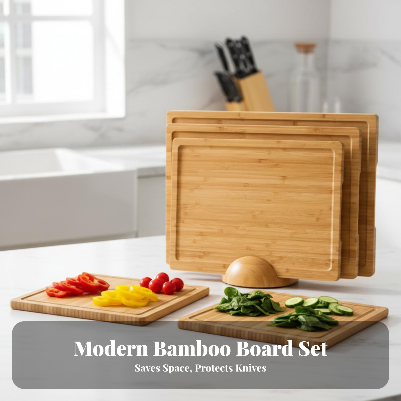Bamboo Cutting Board - 3 Pieces Bamboo Cutting Board Set