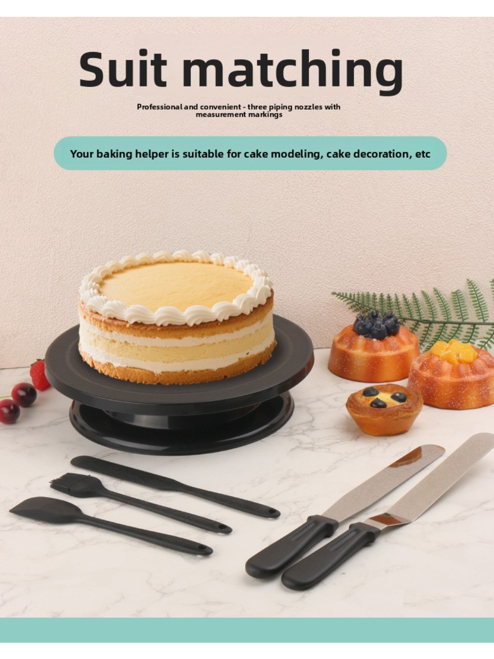 Cake Decorating Turntable - Plastic Revolving Cake Turntable Set Rotating