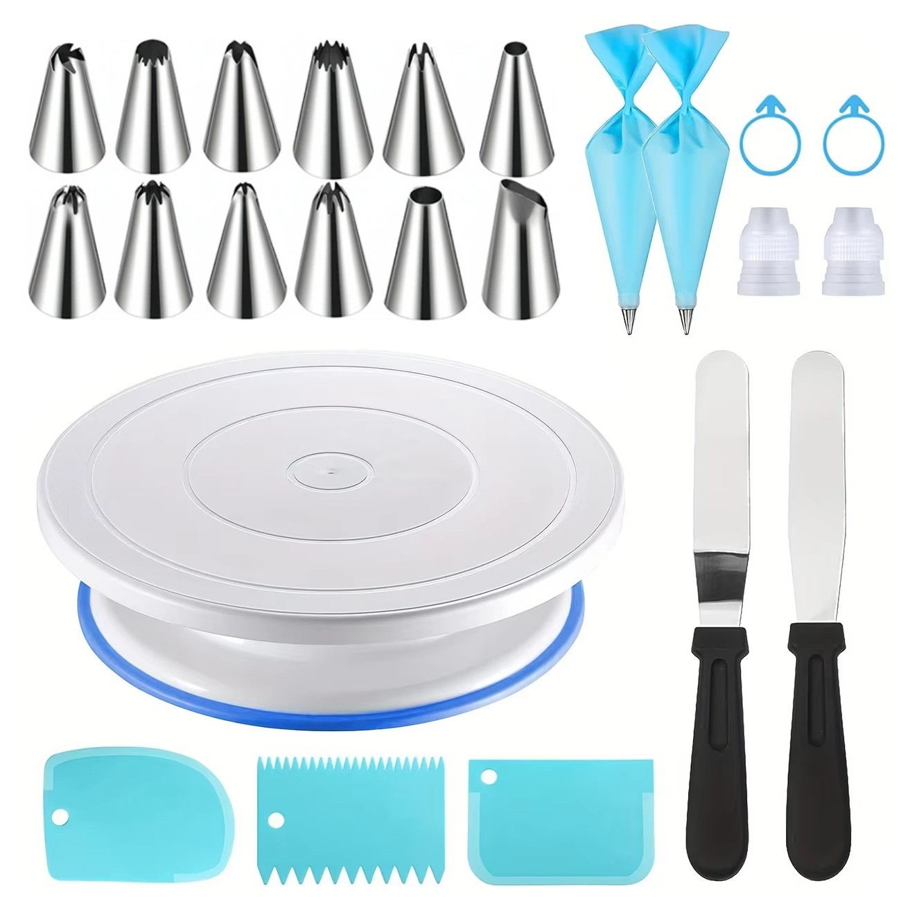 21PCS Cake Decorating Set-Non- - Cake Decorating Turntable 评论和价格