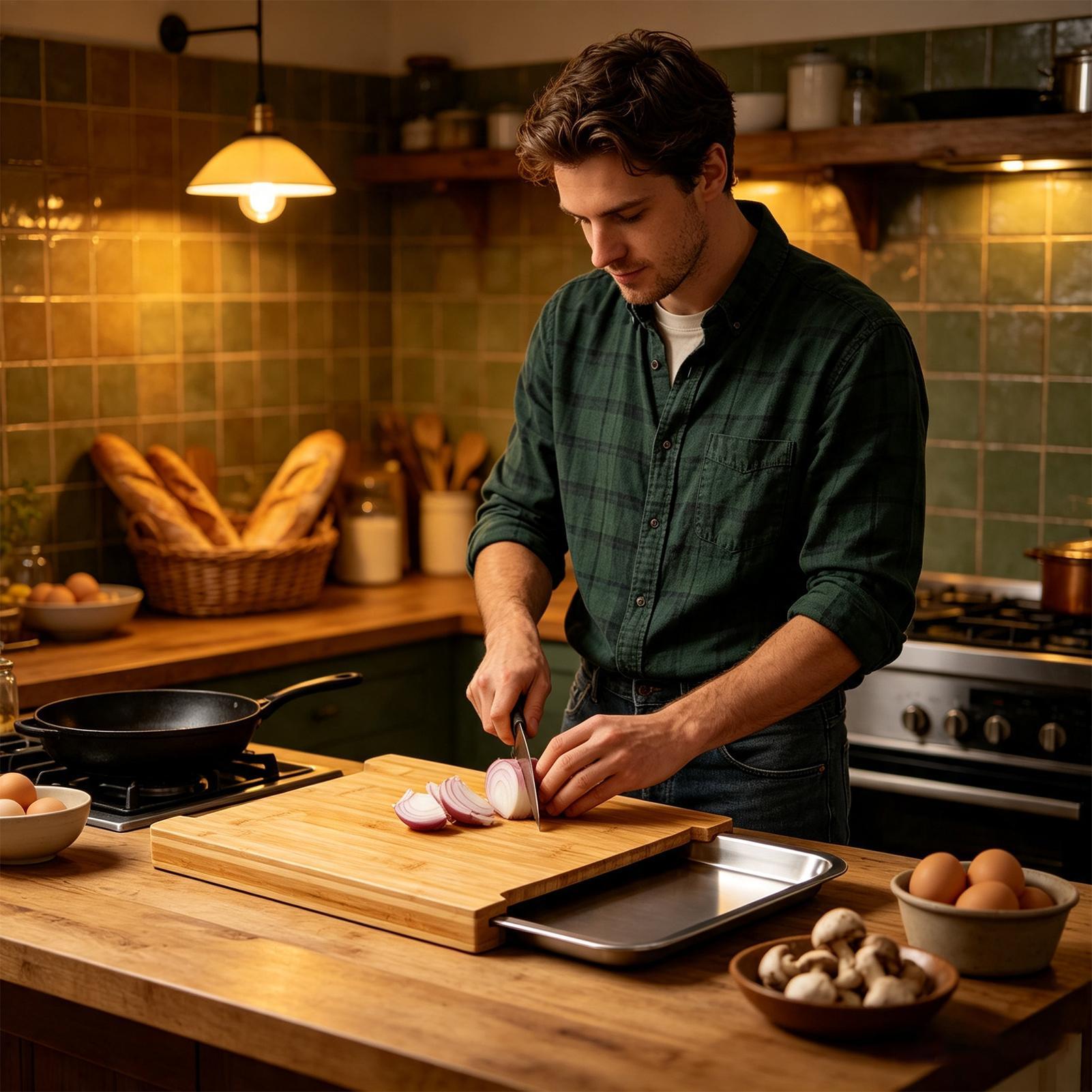 Wooden Cutting Board Non-Slip  - Bamboo Cutting Board 评论和价格