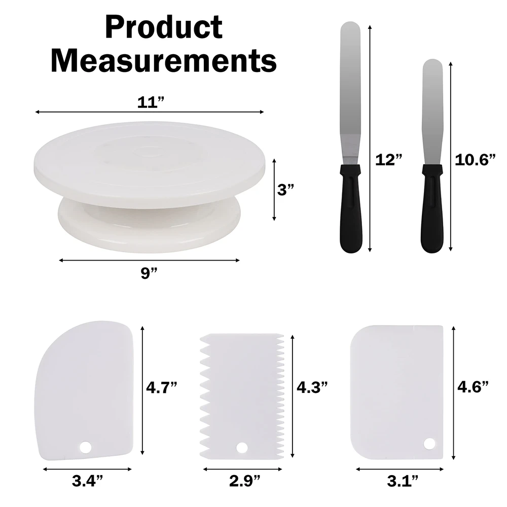 6PCS Cake Decorating Kit with  - Cake Decorating Turntable 评论和价格