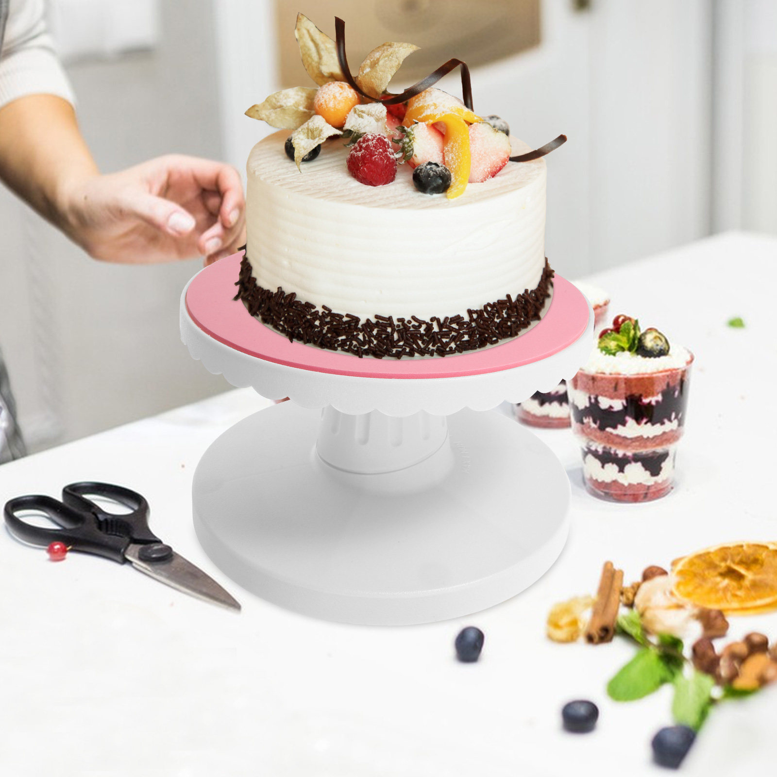 Premium Plastic Cake Turntable - Cake Decorating Turntable 评论和价格