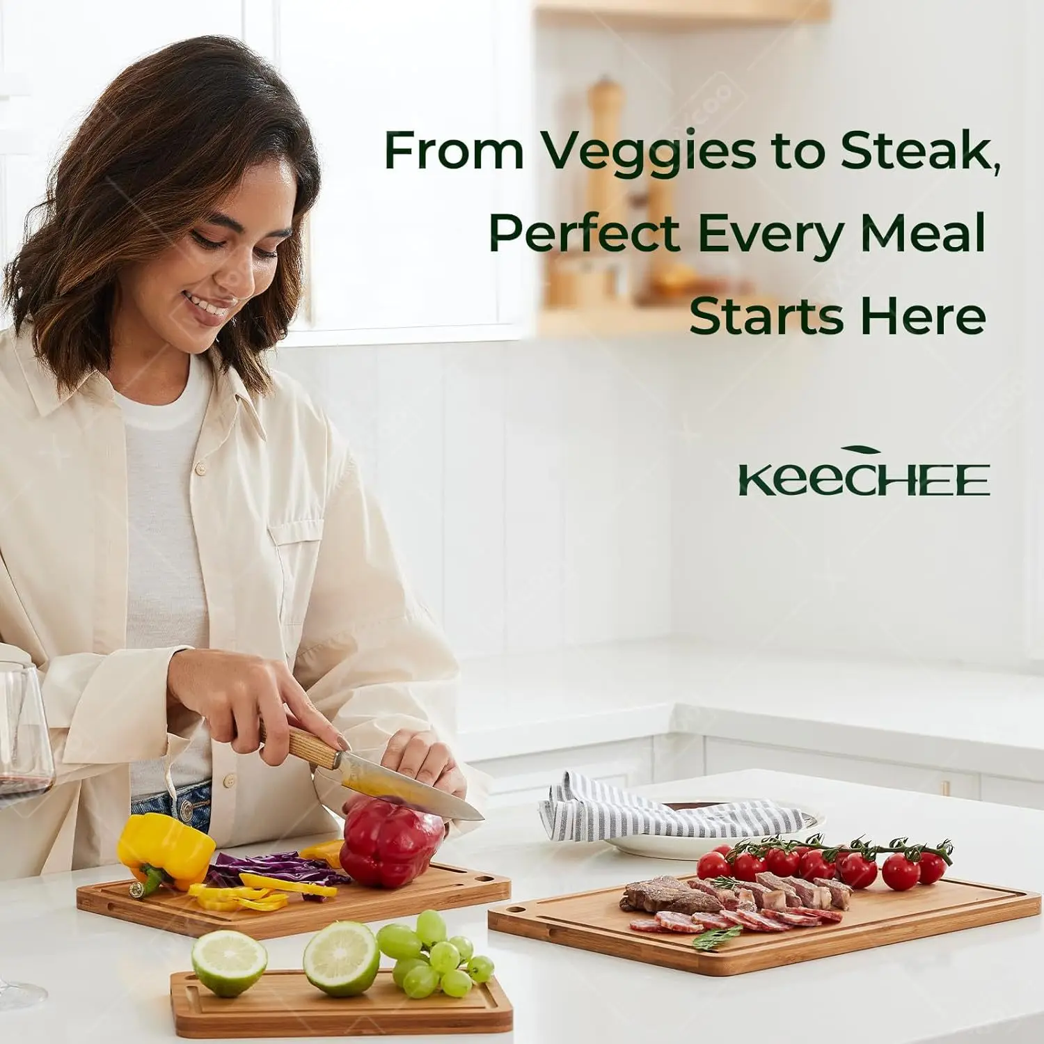 WXCOO 1 3pcs Bamboo Cutting Bo - Bamboo Cutting Board 评论和价格